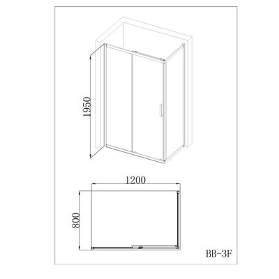 Milano Shower Cubicle 1200*800*1950 Chrome (Bb-3F)-Rectangular Made In China